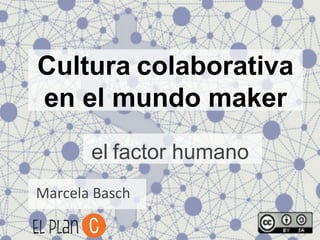 Cultura colaborativa
en el mundo maker
el factor humano
Marcela Basch
 