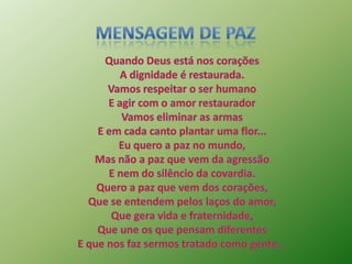 Cultura da paz del e natal