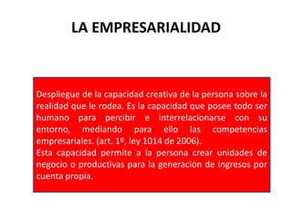 CreatividadManejo de Tic’sCapacidad para asumir riesgosPensamiento flexibleActitudes emprendedorasIdentificación de oportunidadesVisión de futuroMaterialización de ideasinnovación