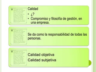 Cultura de la calidad en las organizaciones | PPTX