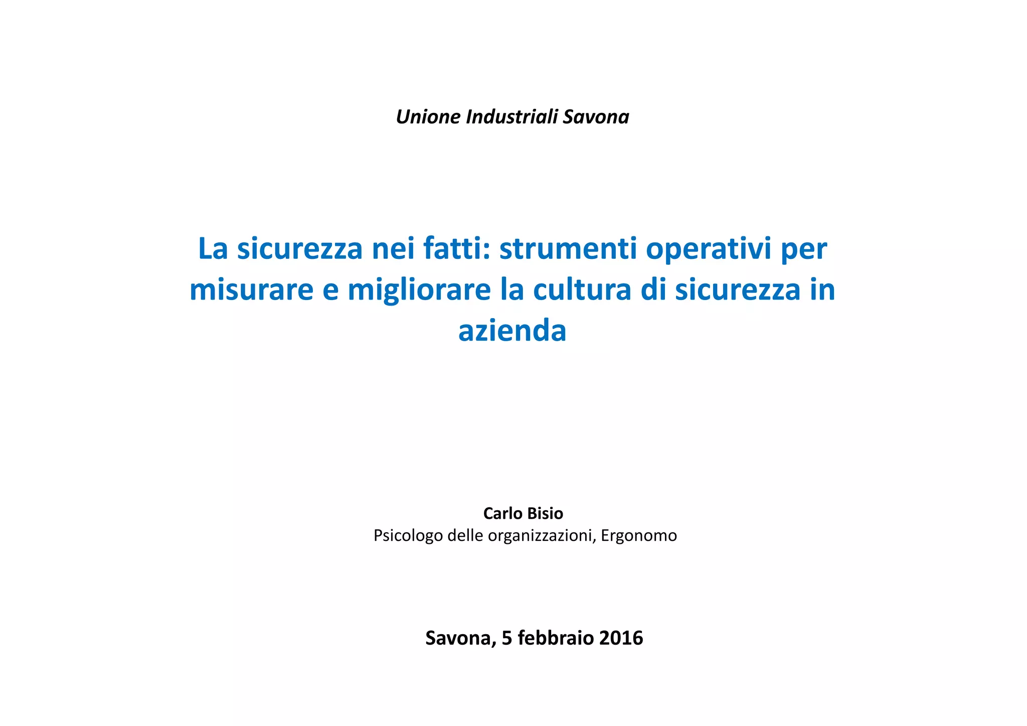 Cultura di sicurezza, analisi e miglioramento | PDF