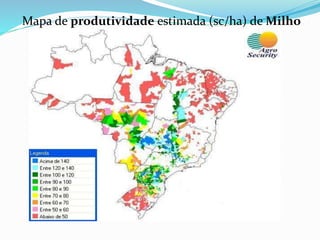 Mapa de produtividade estimada (sc/ha) de Milho
 
