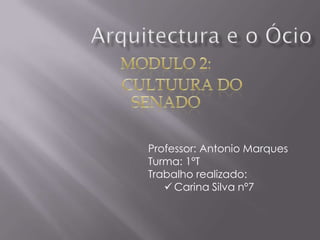 Professor: Antonio Marques
Turma: 1ºT
Trabalho realizado:
    Carina Silva nº7
 