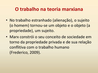 Marx e o materialismo dialéticoPara Hegel, a dialética é concebida como essencialmente idealista, abstrata, quase metafísica. Fechada em um raciocínio circular, assume um aspecto dogmático, apenas com a coerência interna do raciocínio servindo de justificativa final ao sistema do pensamento.Marx e Engels se apropriam do método dialético, porém, numa perspectiva materialista, afirmando Marx: “O modo de produção da vida material condiciona o processo da vida social, política e espiritual em geral. Não é a consciência do homem que determina o seu ser, mas, pelo contrário, o seu ser social é que determina a sua consciência.” (MARX)