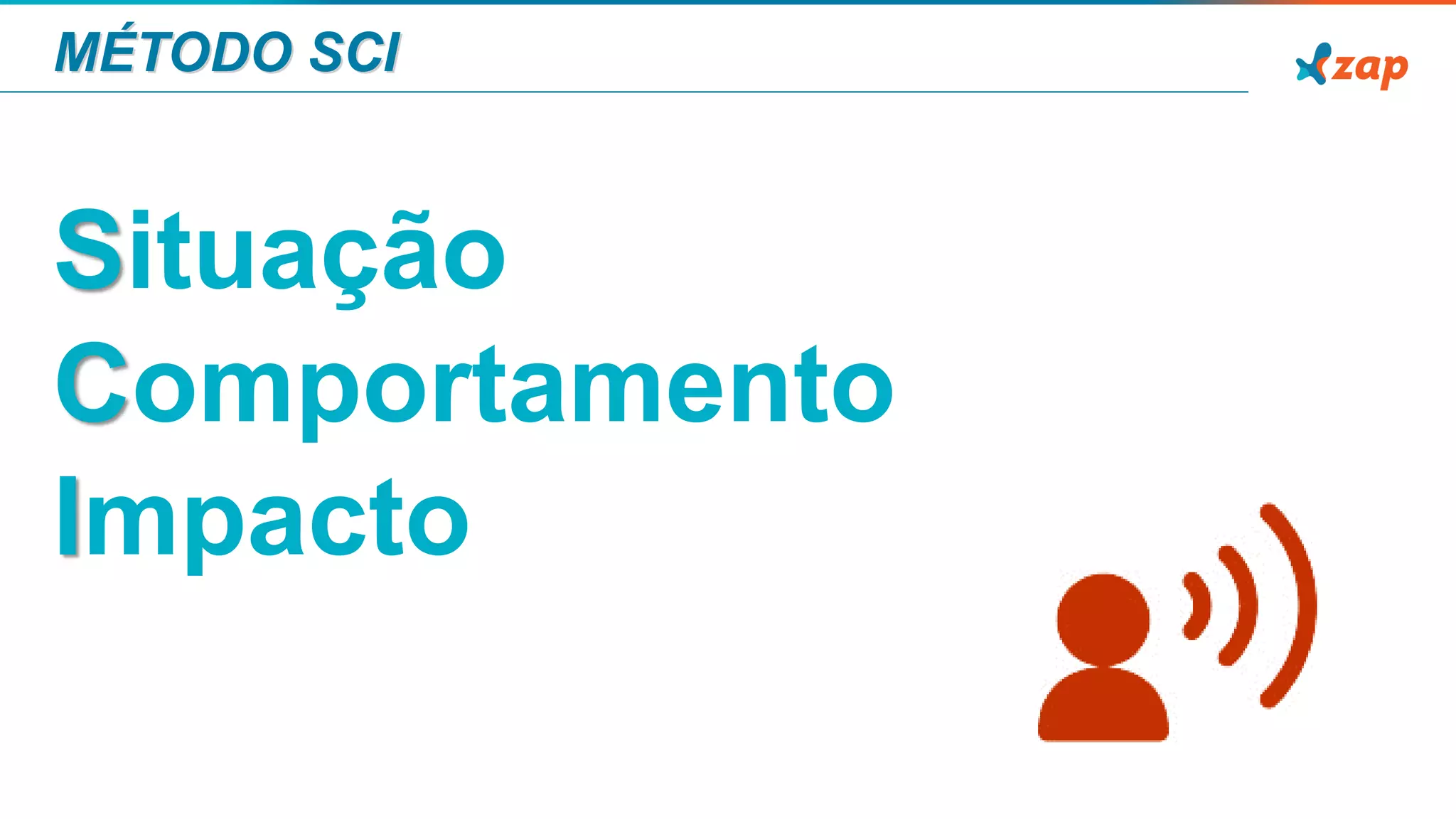 MÉTODO SCI
Situação
Comportamento
Impacto
 