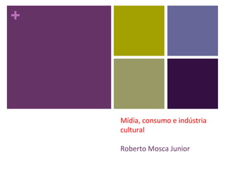 +
Mídia, consumo e indústria
cultural
Roberto Mosca Junior
 