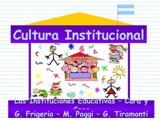 Cultura Institucional Las Instituciones Educativas – Cara y Ceca G. Frigerio – M. Poggi – G. Tiramonti 