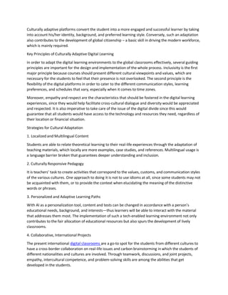 Evolution of Digital Learning for Global Classrooms Through Culture | PDF