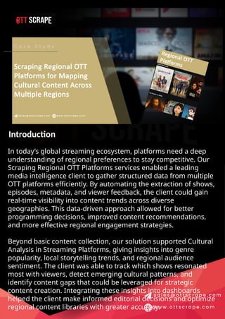 Cultural Analysis Data By Scraping Regional OTT Platforms.pptx