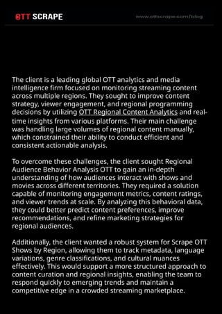 Cultural Analysis Data By Scraping Regional OTT Platforms.pptx