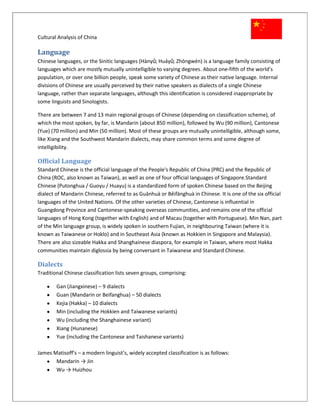 Cultural Analysis of China for Business Development | DOCX