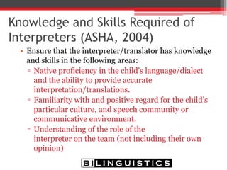 Cultural and language Considerations for Working with Interpreters | PDF