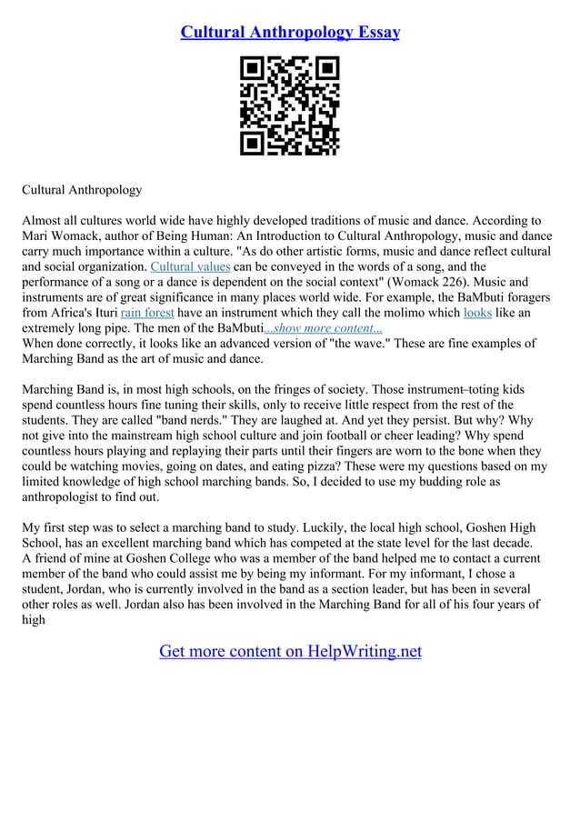 Cultural Anthropology Essays Pdf Cultural Anthropology Essays Pdf