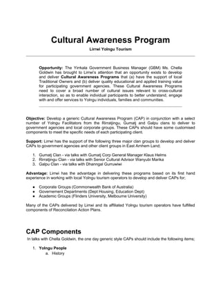 Overview - Cultural Awareness Program