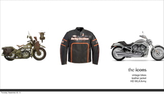 the icons
vintage bikes
leather jacket
HD WLAArmy
Thursday, September 26, 13
 