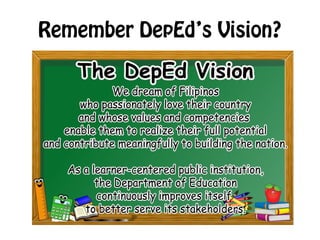 Remember DepEd’s Vision?
 