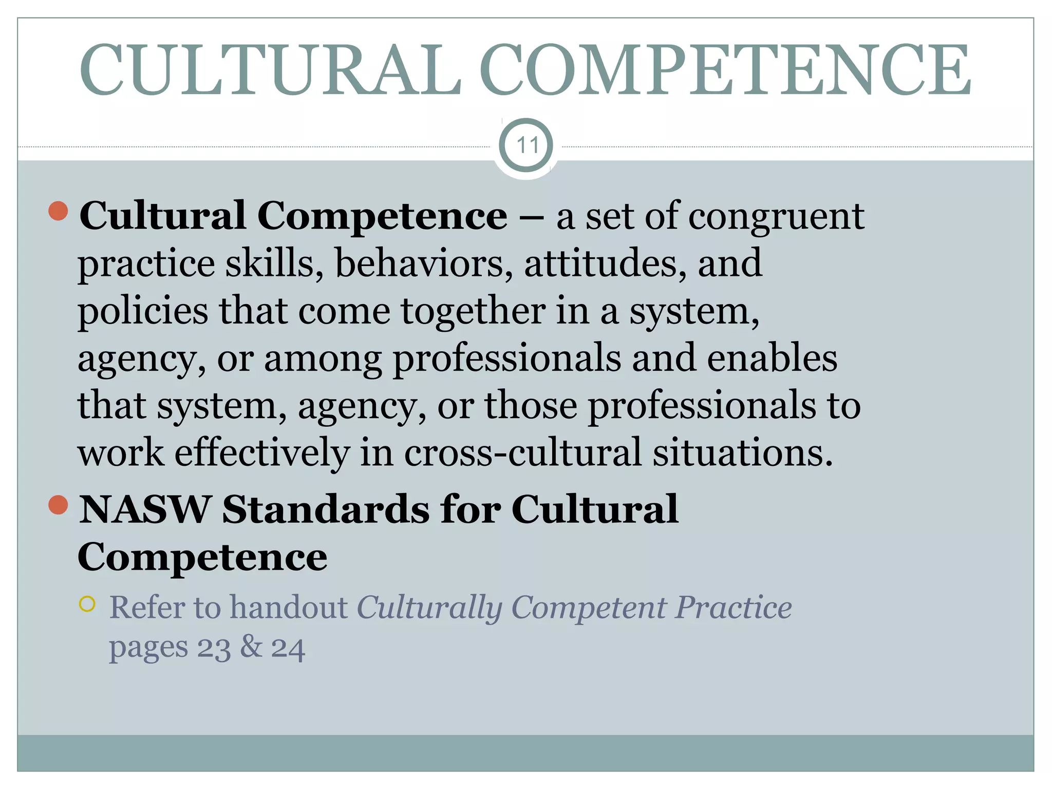 Introduction to Cultural competence in Social Work | PPT