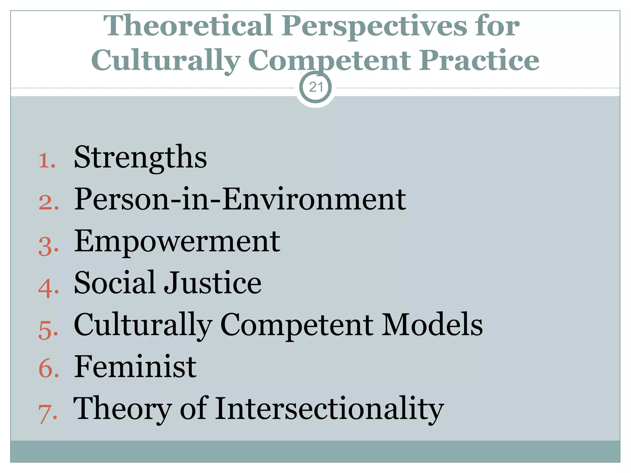Introduction to Cultural competence in Social Work | PPT