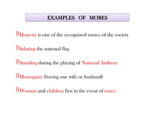 Cultural Concepts; Customs, Folkways, Mores, Taboos & Rituals | PPTX