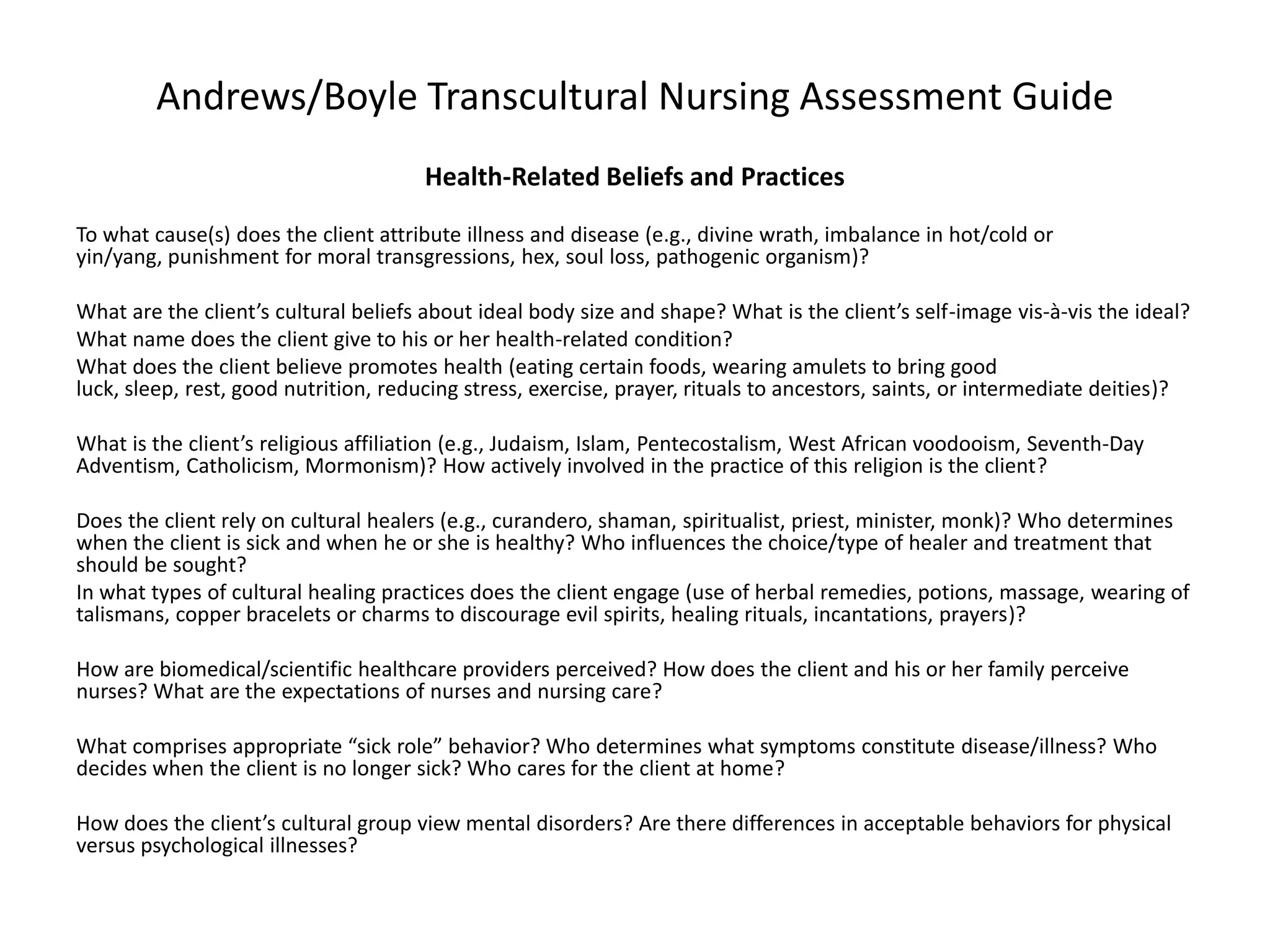 Cultural concerns in nursing | PPTX