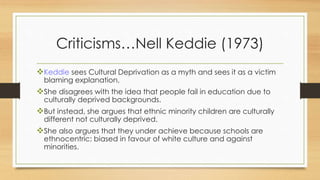 cultural deprivation | PPTX