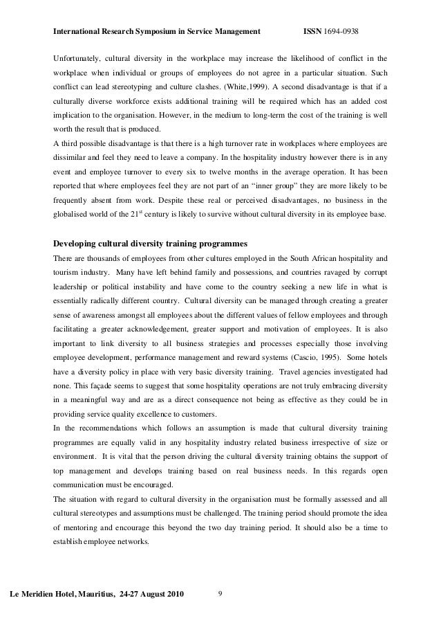 Diversity training essay
