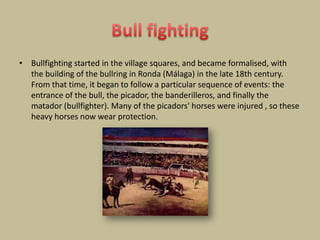 Matador dressA matador is usually wears a satin suit of lights which is generally decorated in gold. His Assistants tend to wear suits decorated in silver. A matador’s suit is hand-made, taking six people a month to create and costing from 1.500 EUR to 2.400 EUR, the whole outfit usually costs over EUR 4.000.