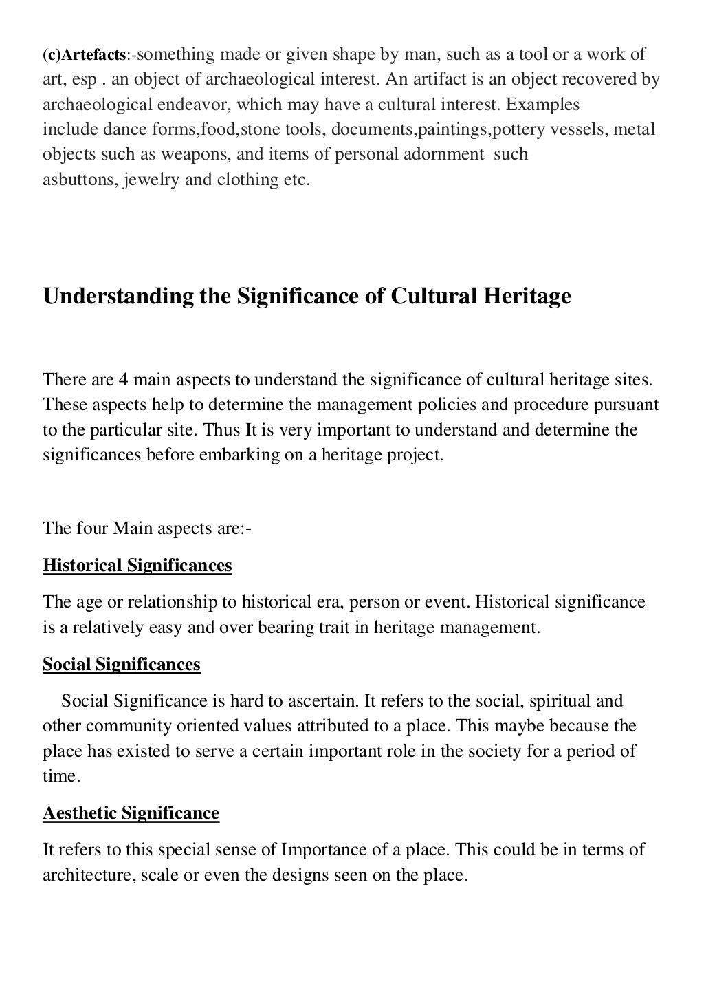 Cultural heritage & its importance