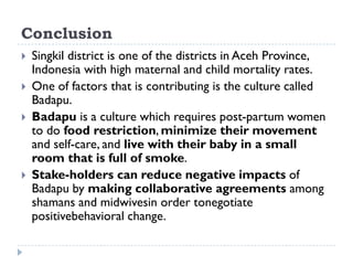 Cultural Influence on Child and Maternal Health in Singkil District ...
