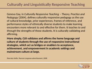 Culturally and Linguistically Responsive Teaching: Strategies and ...