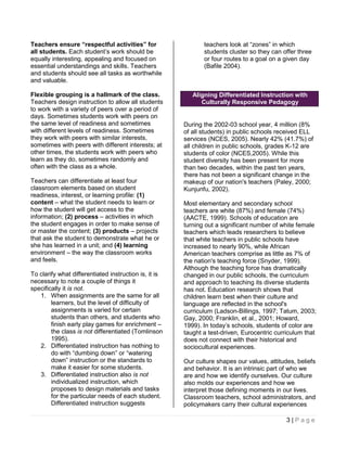 1. Culturally Responsive Differentiated Instructional Strategies | PDF