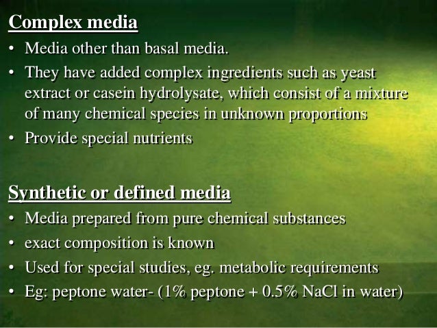 Culture media & methods