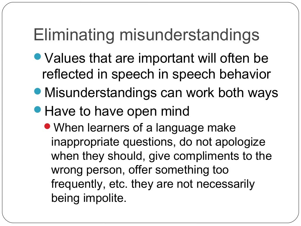 Cultural misunderstanding