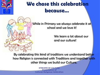 We chose this celebration
                because…

              While in Primary we always celebrate it at
             ...