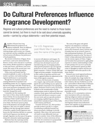 Cultural preferences on fragrance