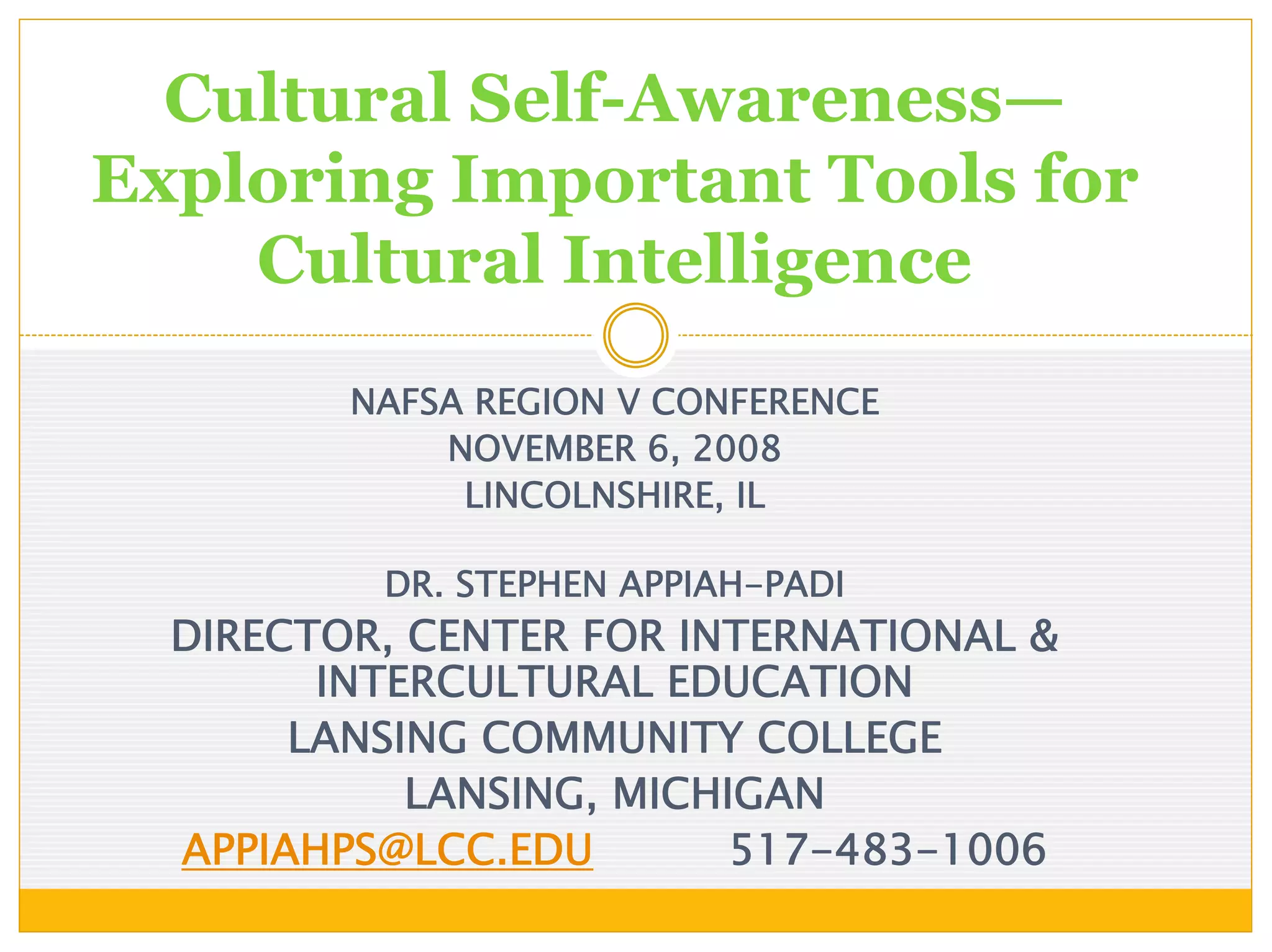 Cultural Self Awareness Tools Suml PDF Technology & Computing