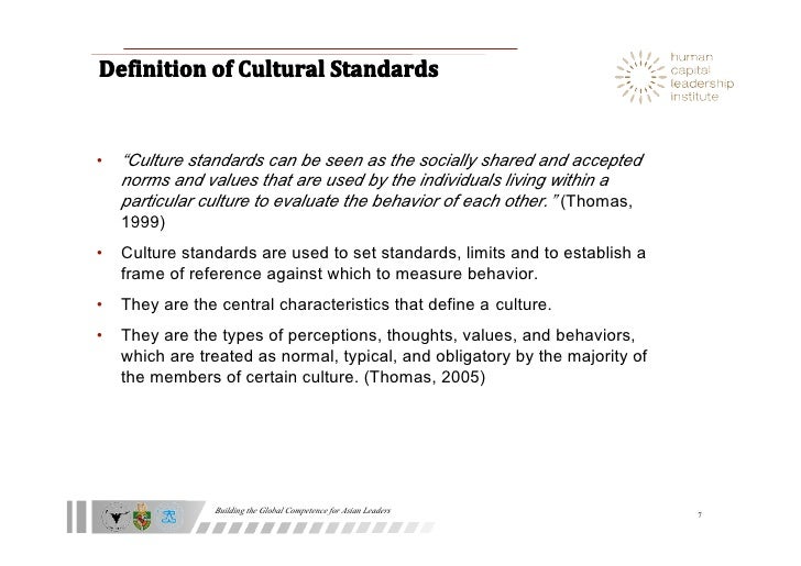 Cultural standards ver3.0