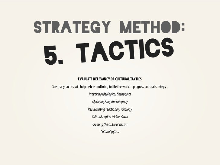 Strategy Method 5 Tac Tics
