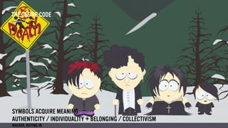 SYMBOLS ACQUIRE MEANING.
AUTHENTICITY / INDIVIDUALITY + BELONGING / COLLECTIVISM
WALKER, BUYING IN
THE DESIRE CODE
 