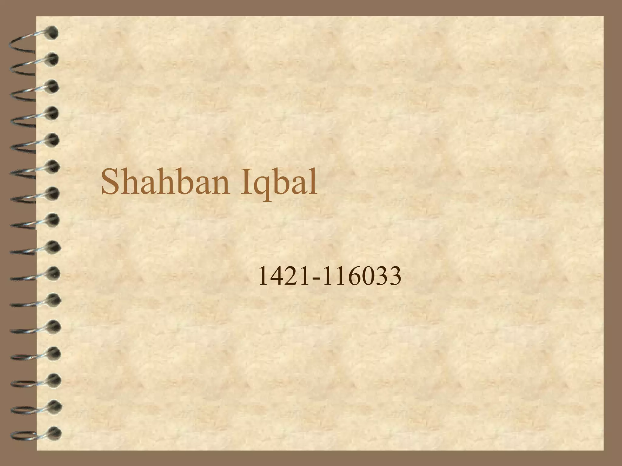 Shahban Iqbal
1421-116033
 