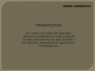 SISTEMA CONSTRUCTIVOSistema adinteladoCon este sistema se construía la estructura basándose también en un muro portante y de cerramiento exterior, apoyando las vigas en él y en unos pilares de madera interiores, que seaprovechaban para situar el perímetro del patio. La repetición de este método creaba el edificio, rellenándose los huecos y la cubierta o techo de adobe.
