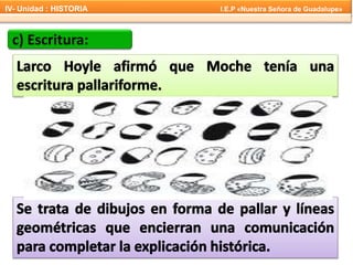 c) Escritura:
IV- Unidad : HISTORIA I.E.P «Nuestra Señora de Guadalupe»
