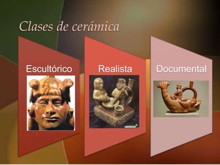 Clases de cerámica
               
 Escultórico   Realista   Documental
 