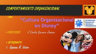 COMPORTAMIENTO ORGANIZACIONAL
• TEMA:
• PROFESOR: J Carlos Guevara Jiménez
• INTEGRANTE:
1. Espinoza Ñ. Víctor.
 