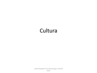 Cultura
Judith Elizabeth Pinos Montenegro, PUCESA
2014
 