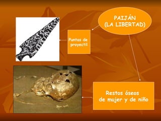 PAIJÁN (LA LIBERTAD) Restos óseos de mujer y de niño Puntas de proyectil