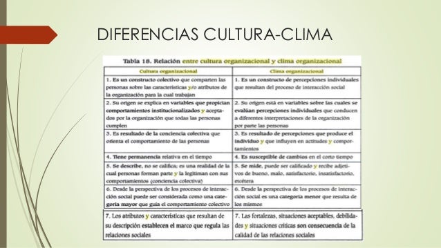 Cultura y clima organizacional