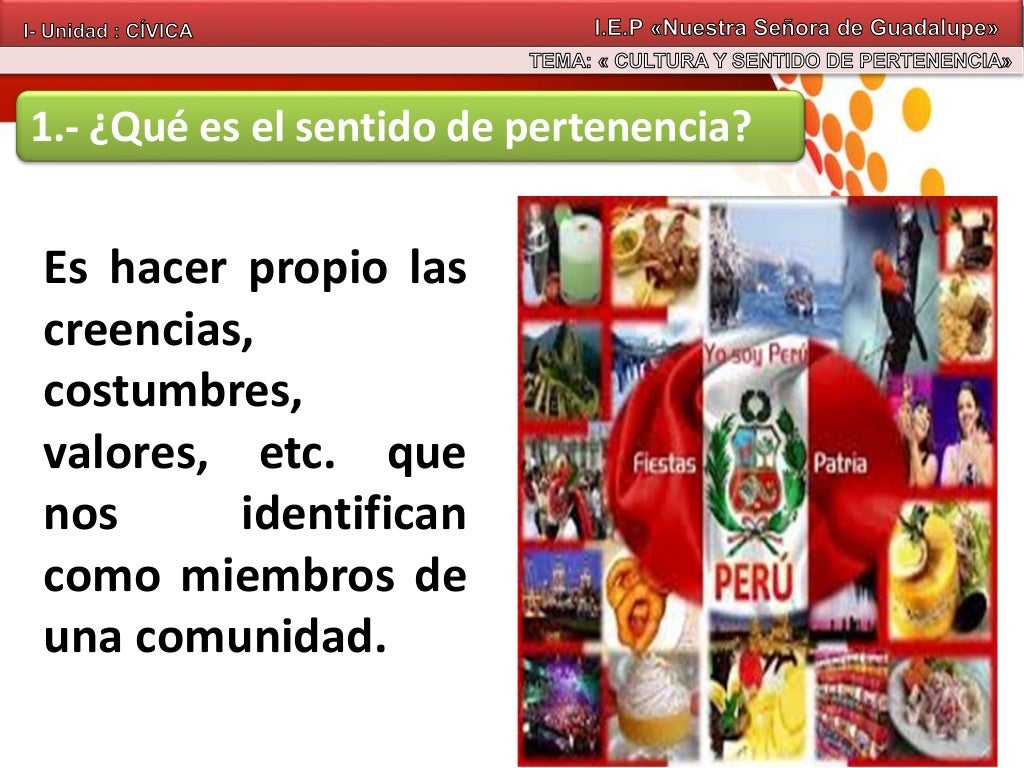 Cultura y sentido de pertenencia