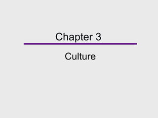 Chapter 3
Culture
 