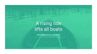 A rising tide
lifts all boats
(our company & our customers)
 